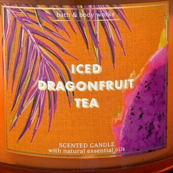 BBW Iced Dragonfruit Tea Bath & Body Works 3 Wick Candle - Picture 3 of 10